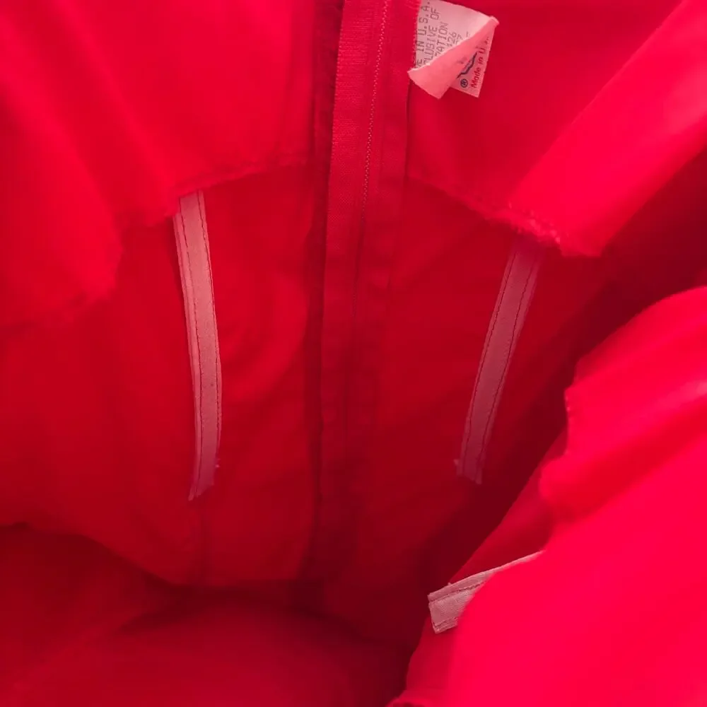 Vintage Bari Jay 80s 90s Red Crinkle Pleated Off Shoulder Prom Midi Dress 5/6